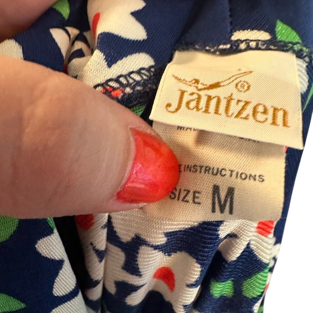 Jantzen Vintage Floral Button Front Belted‎ Dress Size M - Picture 6 of 6
